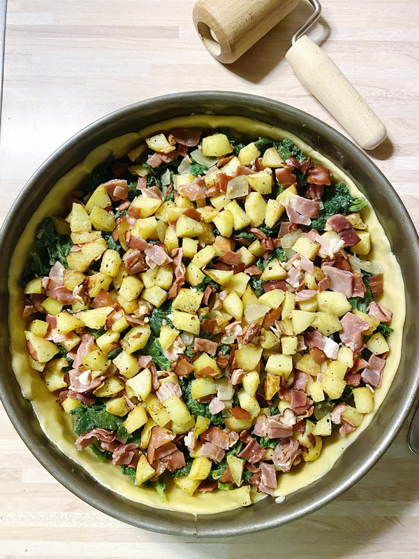 Gruenkohl Quiche in der Vorbereitung